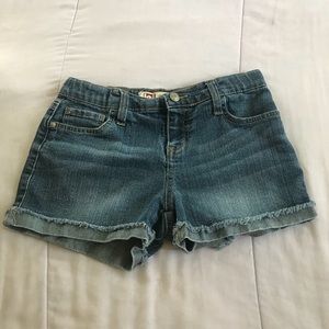 Blue jean shorts with detailed pockets size 12